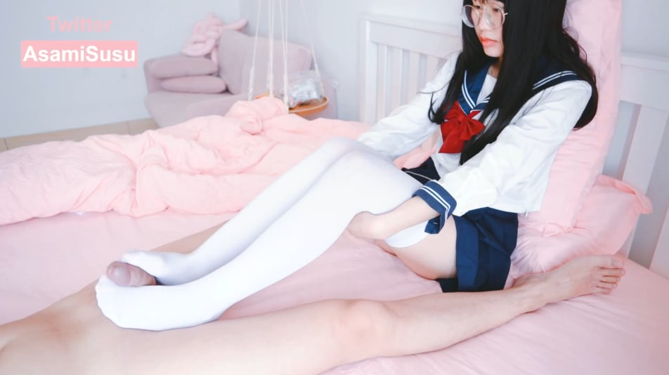 『AsamiSusu苏苏』堕落性爱作品-白丝美腿JK制服 无套啪啪