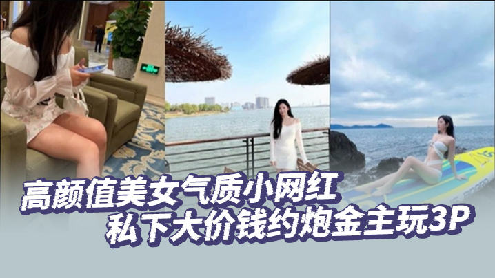 高颜值美女气质小网红私下大价钱约炮金主玩3P大哥.肏的太生猛了把套子都干漏了